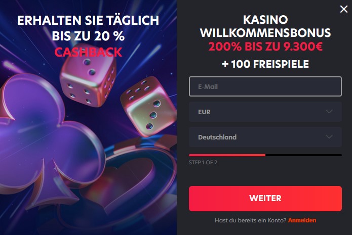 1Red Casino Registrierungsprozess